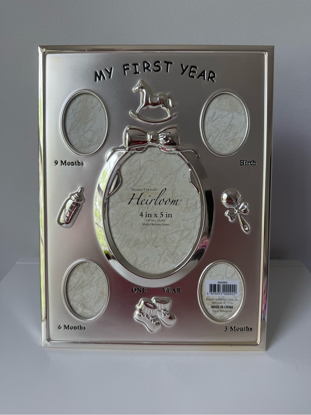 HomeTrends My First Year Baby Photo Frame Silver Milestones Birth 1 Year New